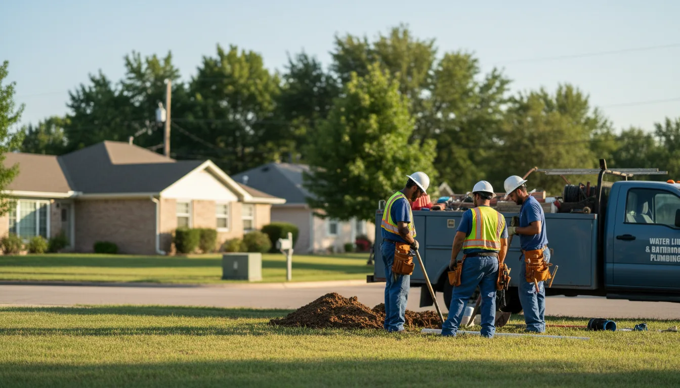 Residential water line and bathroom plumbing service in Shattuck, OK